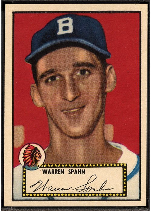 1952 Topps #33 Warren Spahn, Boston Braves (front)