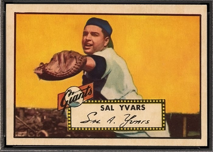 1952 Topps #338 Sal Yvars, New York Giants (front)