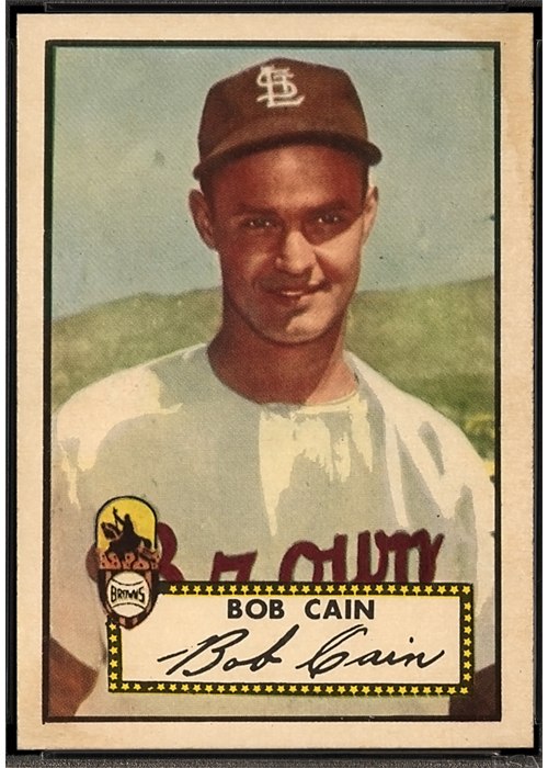 1952 Topps #349 Bob Cain, St. Louis Browns (front)