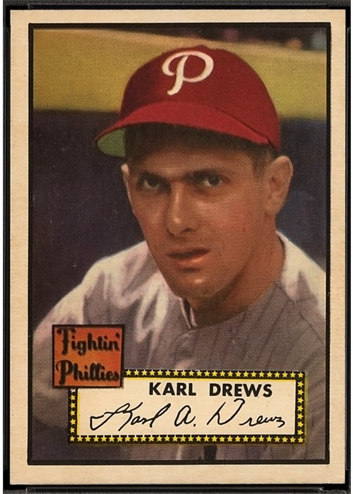 1952 Topps #352 Karl Drews, Philadelphia Phillies (front)