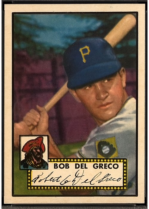 1952 Topps #353 Bob Del Greco, Pittsburgh Pirates (front)