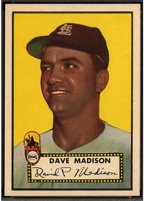 1952 Topps #366 Dave Madison, St. Louis Browns (front)