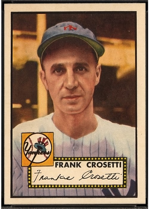 1952 Topps #384 Frankie Crosetti, New York Yankees (front)