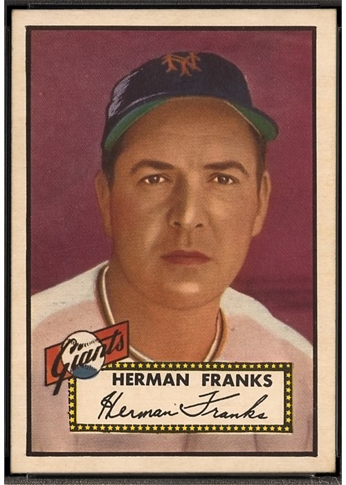 1952 Topps #385 Herman Franks, New York Giants (front)