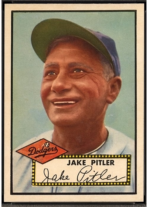 1952 Topps #395 Jake Pitler, Brooklyn Dodgers (front)