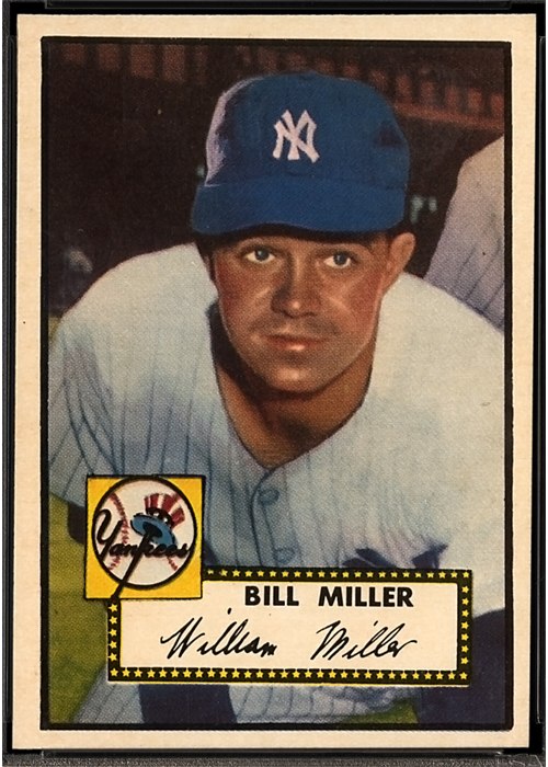 1952 Topps #403 Bill Miller, New York Yankees (front)