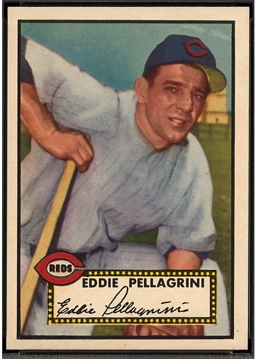 1952 Topps #405 Eddie Pellagrini, Cincinnati Reds (front)
