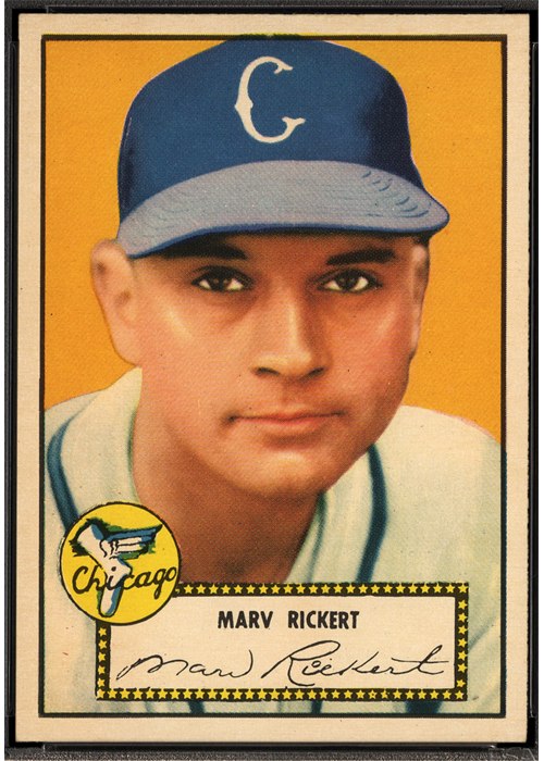 1952 Topps #50 Marv Rickert, Chicago White Sox (front)