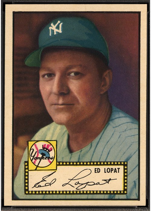 1952 Topps #57 Ed Lopat, New York Yankees (front)