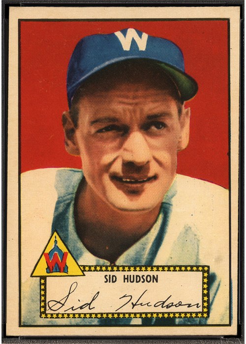 1952 Topps #60 Sid Hudson, Washington Senators (front)