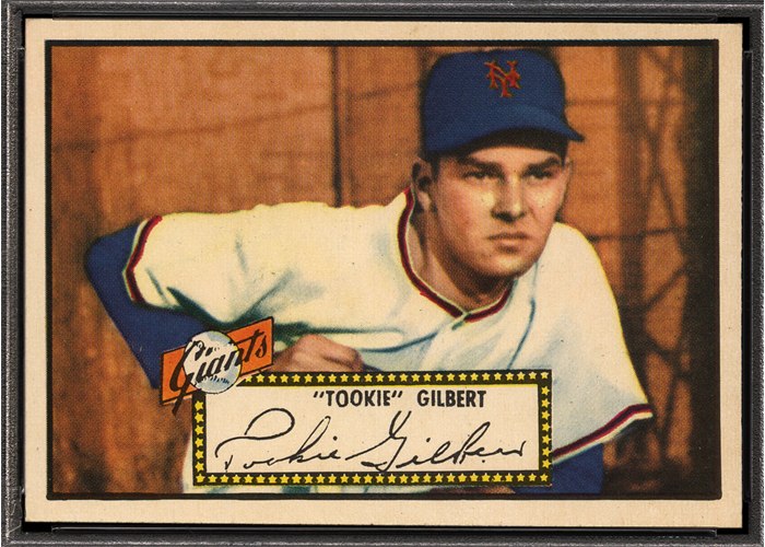 1952 Topps #61 Tookie Gilbert, New York Giants (front)