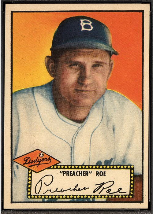 1952 Topps #66 Preacher Roe, Brooklyn Dodgers (front)
