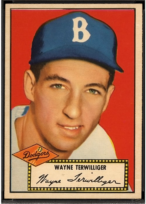 1952 Topps #7 Wayne Terwilliger, Brooklyn Dodgers (front)