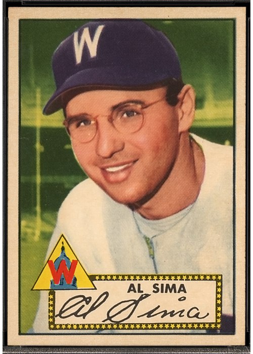1952 Topps #93 Al Sima, Washington Senators (front)
