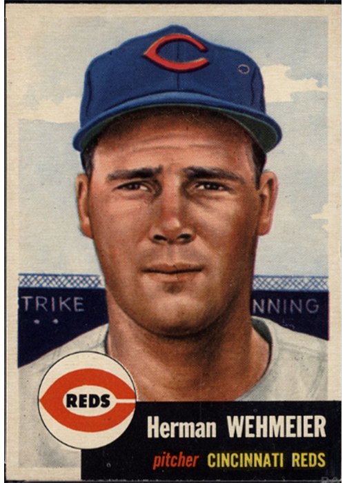 1953 Topps #110 Herman Wehmeier, Cincinnati Reds