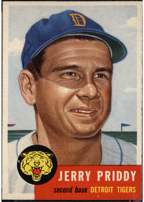 1953 Topps #113 Jerry Priddy, Detroit Tigers