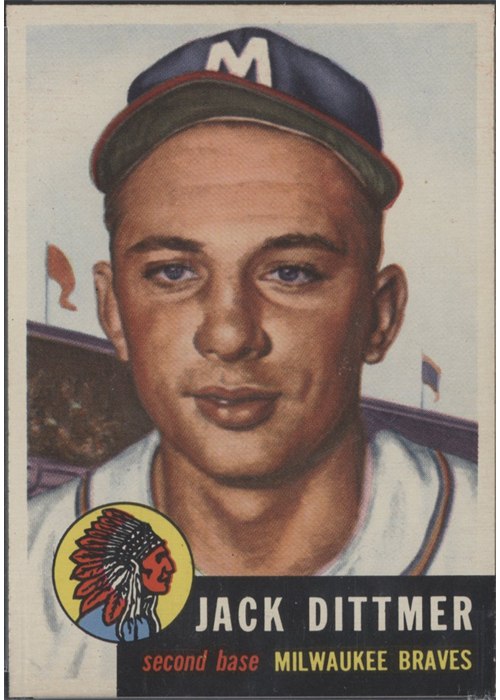 1953 Topps #212 Jack Dittmer, Milwaukee Braves
