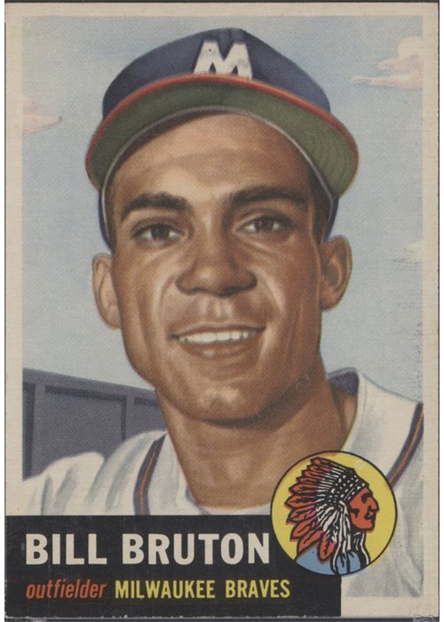 1953 Topps #214 Bill Bruton, Milwaukee Braves