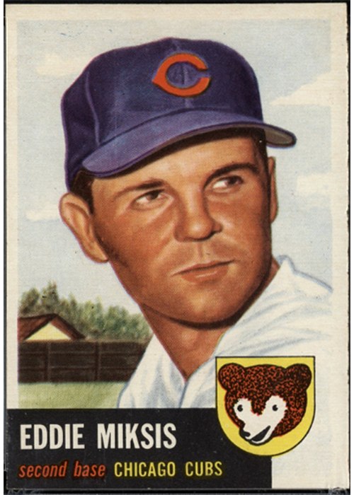 1953 Topps #39 Eddie Miksis, Chicago Cubs