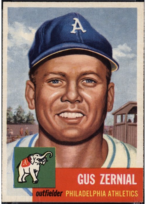 1953 Topps #42 Gus Zernial, Philadelphia Athletics