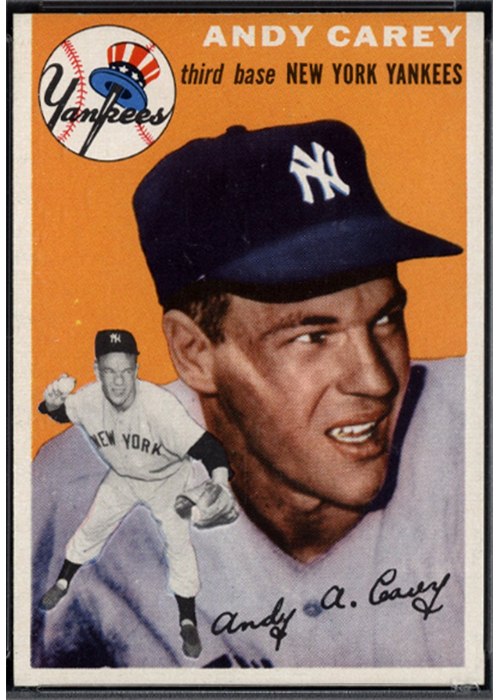 1954 Topps #105 Andy Carey, New York Yankees (front)