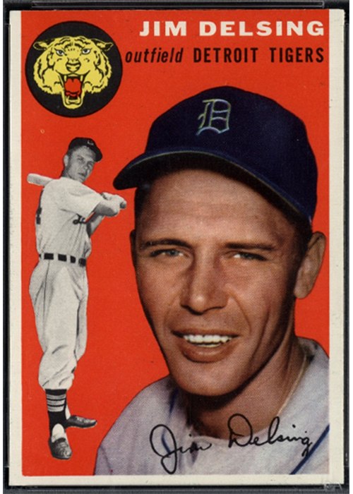 1954 Topps #111 Jim Delsing, Detroit Tigers (front)