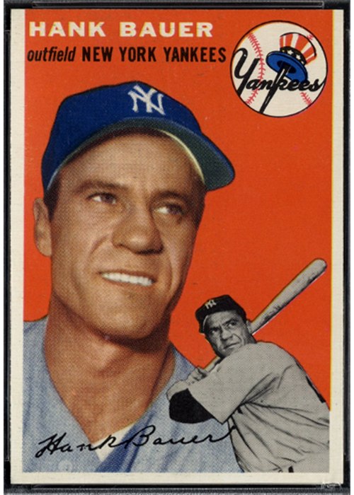 1954 Topps #130 Hank Bauer, New York Yankees (front)