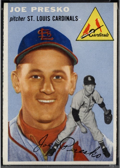 1954 Topps #135 Joe Presko, St. Louis Cardinals (front)