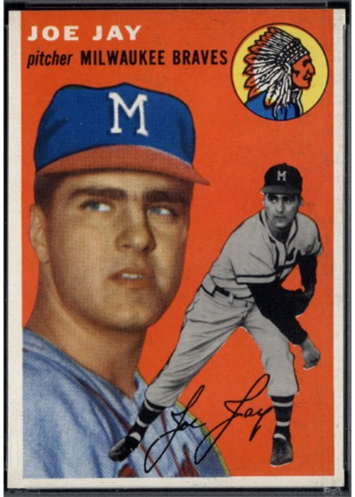 1954 Topps #141 Joe Jay, Milwaukee Braves (front)