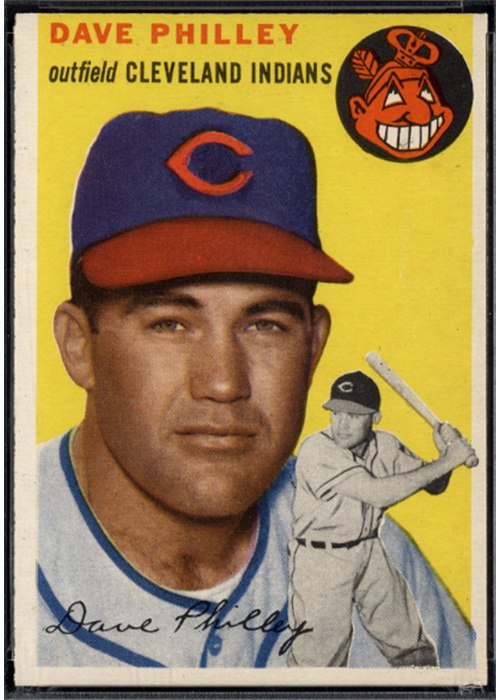 1954 Topps #159 Dave Philley, Cleveland Indians (front)
