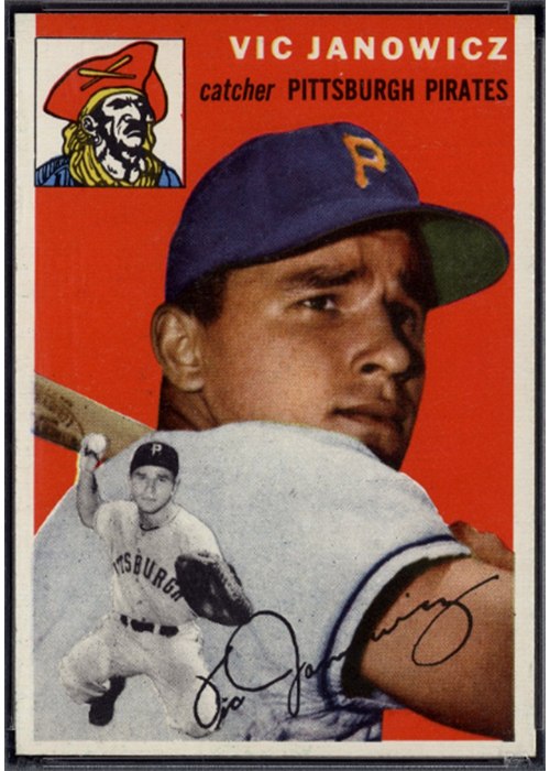 1954 Topps #16 Vic Janowicz, Pittsburgh Pirates (front)