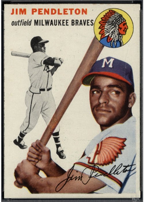 1954 Topps #165 Jim Pendleton, Milwaukee Braves (front)