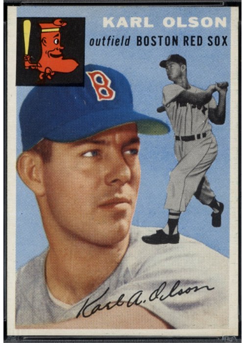 1954 Topps #186 Karl Olson, Boston Red Sox (front)