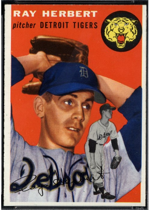 1954 Topps #190 Ray Herbert, Detroit Tigers (front)