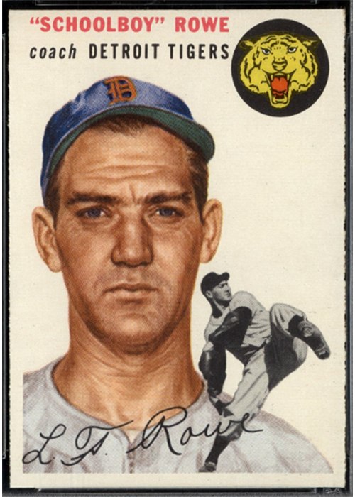 1954 Topps #197 Schoolboy Rowe, Detroit Tigers (front)