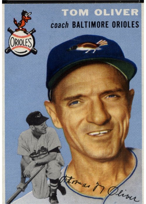 1954 Topps #207 Tom Oliver, Baltimore Orioles (front)