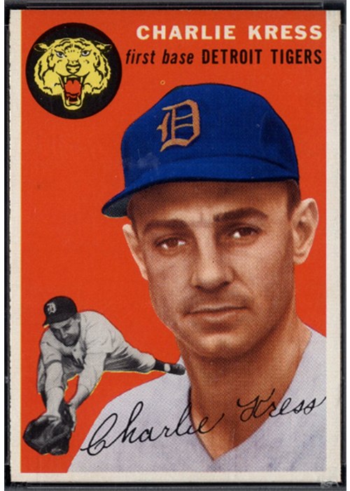 1954 Topps #219 Charlie Kress, Detroit Tigers (front)