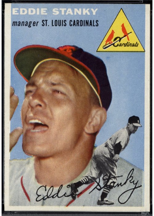 1954 Topps #38 Eddie Stanky, St. Louis Cardinals (front)