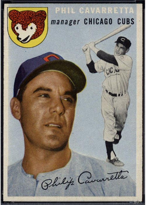 1954 Topps #55 Phil Cavarretta, Chicago Cubs (front)