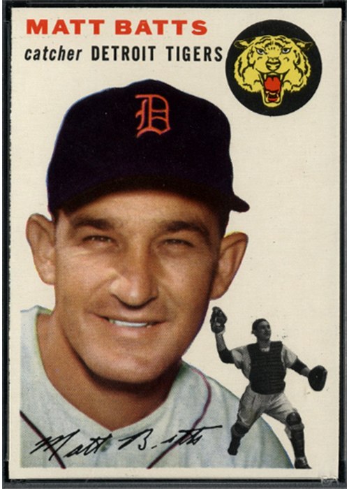 1954 Topps #88 Matt Batts, Detroit Tigers (front)