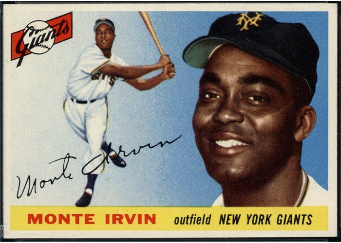 1955 Topps #100 Monte Irvin, New York Giants (front)
