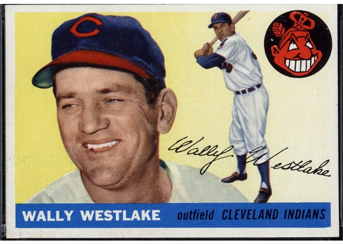1955 Topps #102 Wally Westlake, Cleveland Indians (front)