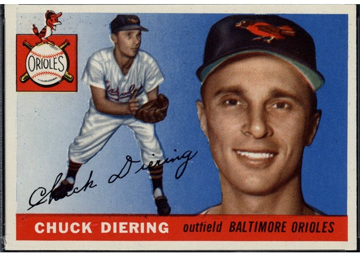 1955 Topps #105 Chuck Diering, Baltimore Orioles (front)