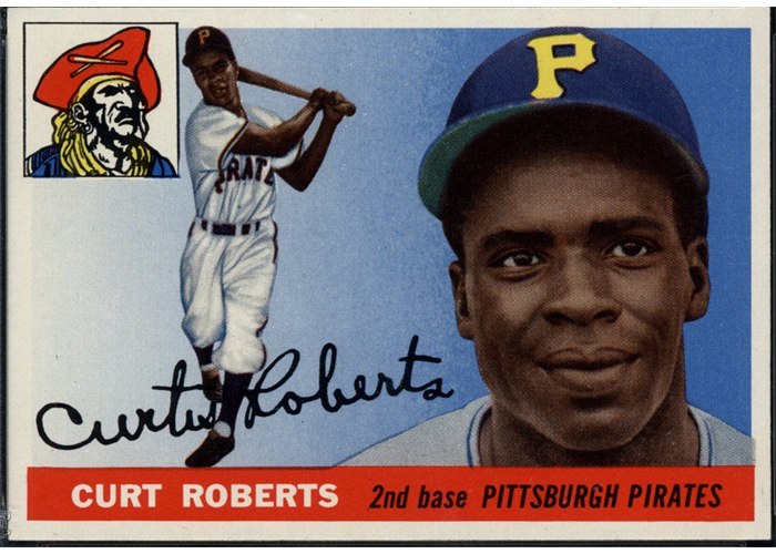 1955 Topps #107 Curt Roberts, Pittsburgh Pirates (front)