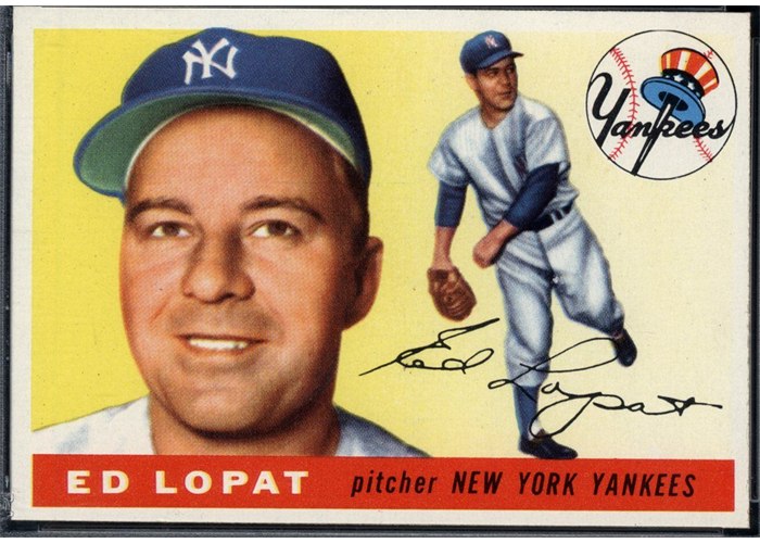 1955 Topps #109 Ed Lopat, New York Yankees (front)