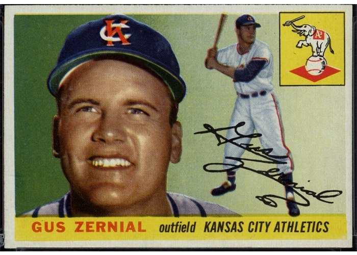 1955 Topps #110 Gus Zernial, Kansas City Athletics (front)