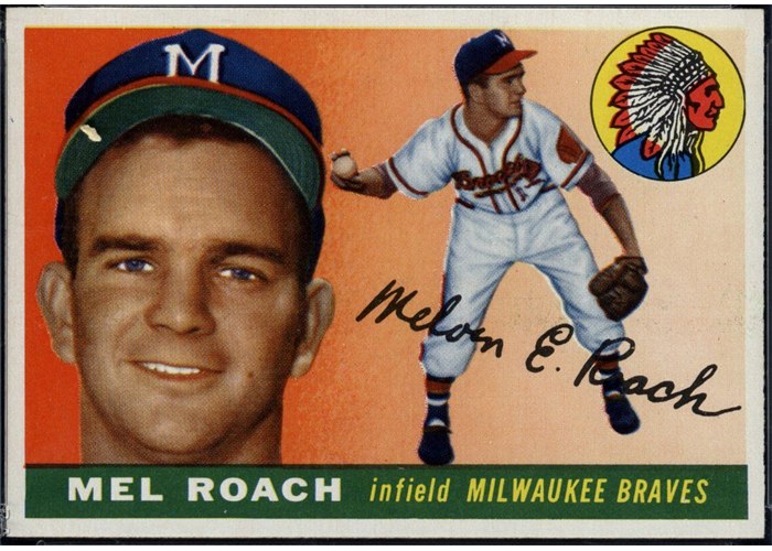 1955 Topps #117 Mel Roach, Milwaukee Braves (front)