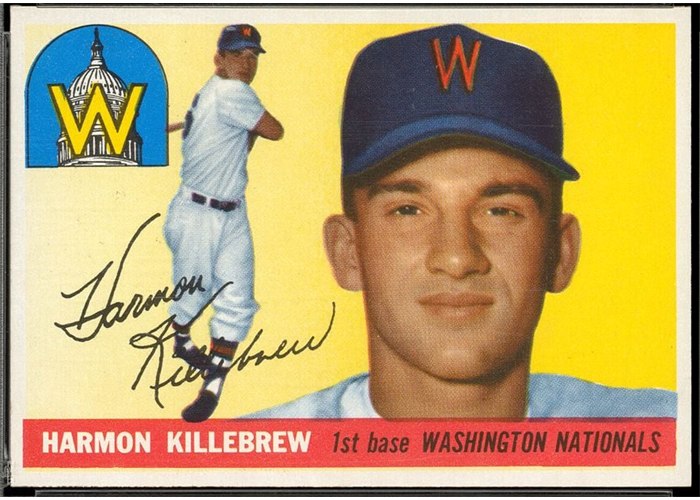 1955 Topps #124 Harmon Killebrew, Washington Senators (front)