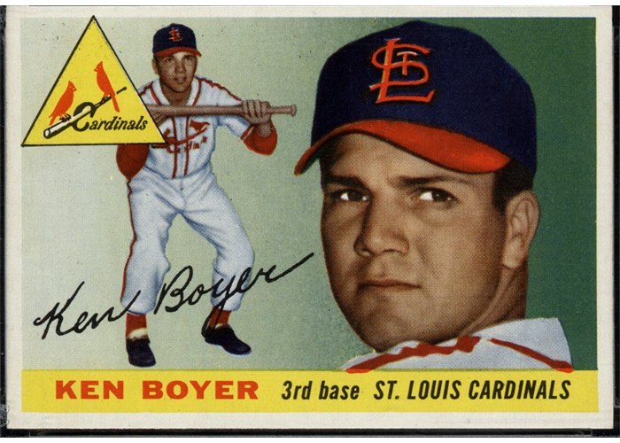 1955 Topps #125 Ken Boyer, St. Louis Cardinals (front)