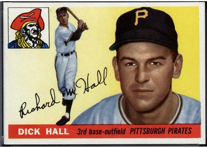 1955 Topps #126 Dick Hall, Pittsburgh Pirates (front)